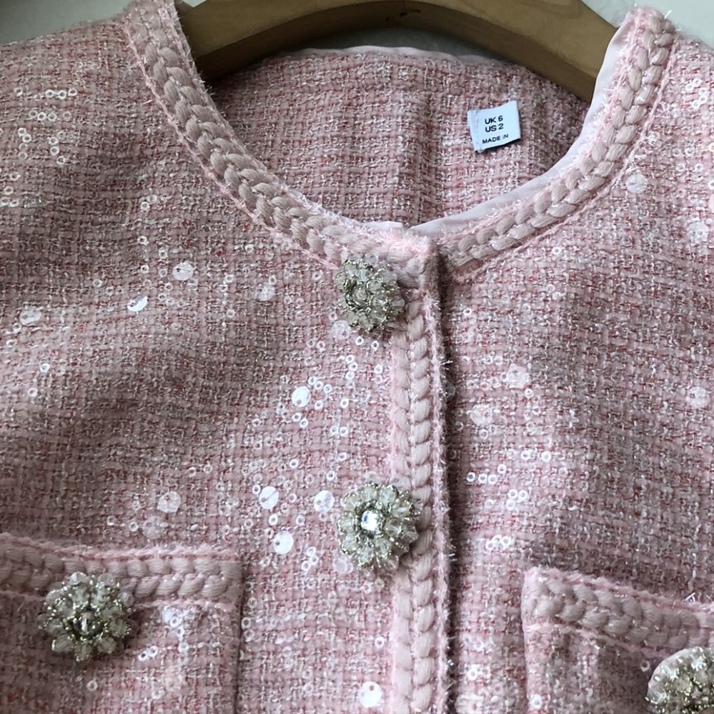 Self-Portrait Pink Boucle Midi Dress - Picture 12 of 13